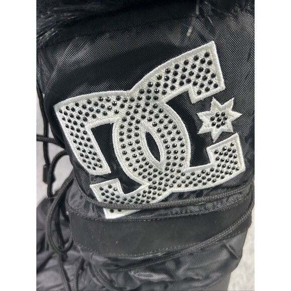 DC Chalet RARE  FAUX FUR SNOW BOOTS Black SIZE Large US Size 9 Great Condition - Picture 13 of 16